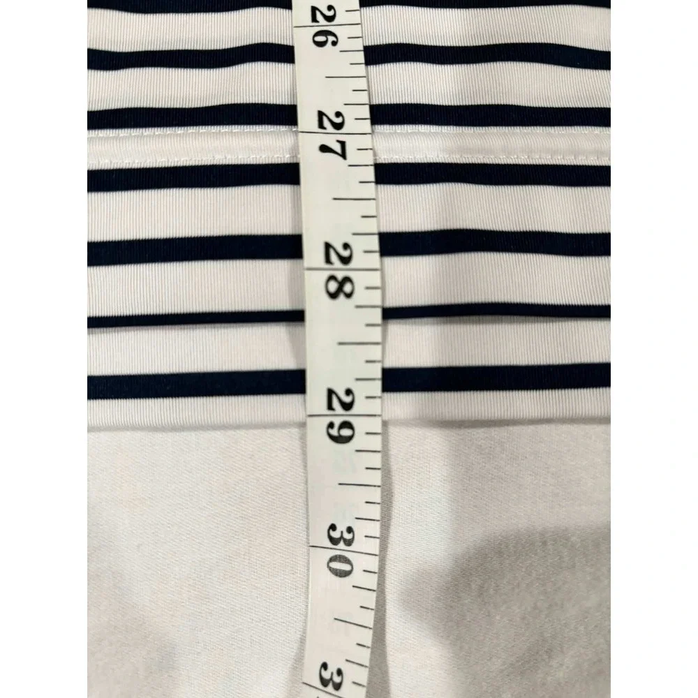 FootJoy Mens Performance Golf Polo Shirt Navy White Striped‎ Short Sleeve M